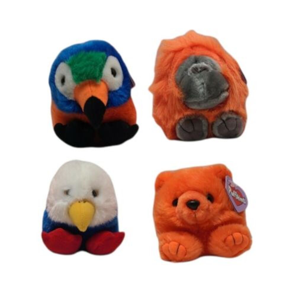 4 Vintage 1998 Puffkins Squawk Omar Orangutan Mango Patriot Eagle Swibco retired